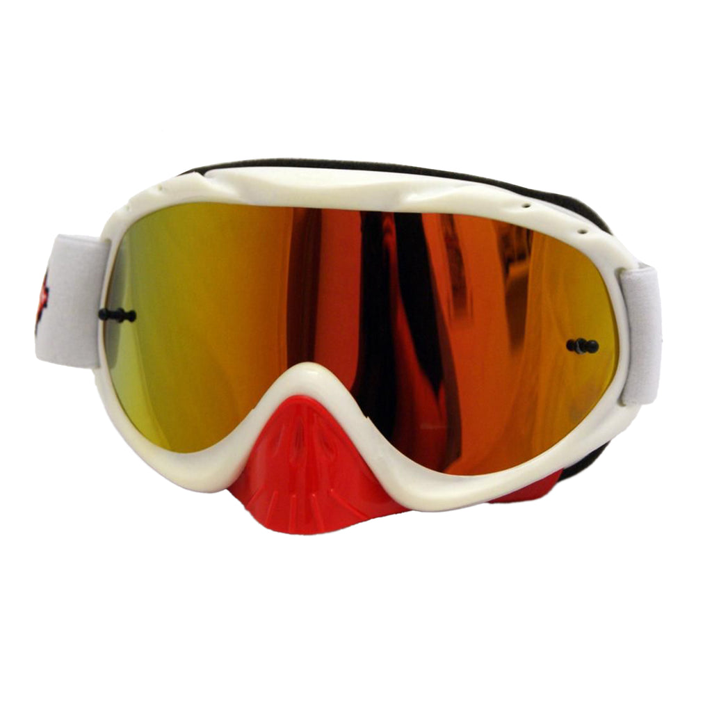 RNR HYBRID WHITE/RED MIRRORED LENS, WHITE/RED LIMITED EDITION GOGGLE, GH225M, MIRRORED LENS