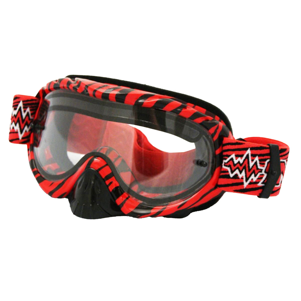 RNR HYBRID WILD RD/BK VENTED LENS, WILD RED & BLACK GOGGLE, GH365DV, VENTED LENS