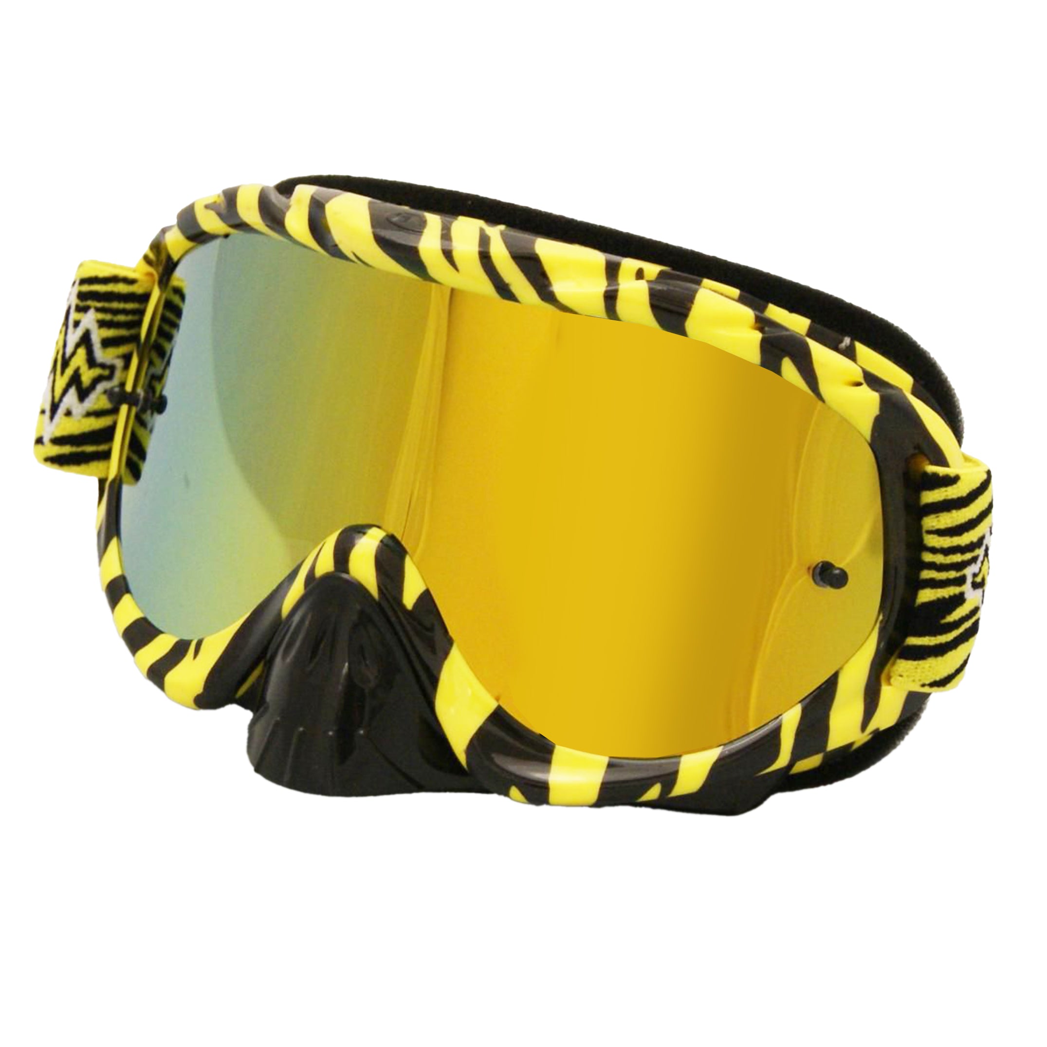 RNR HYBRID WILD YL/BK MIRRORED LENS, WILD YELLOW & BLACK GOGGLE, GH368M, MIRRORED LENS