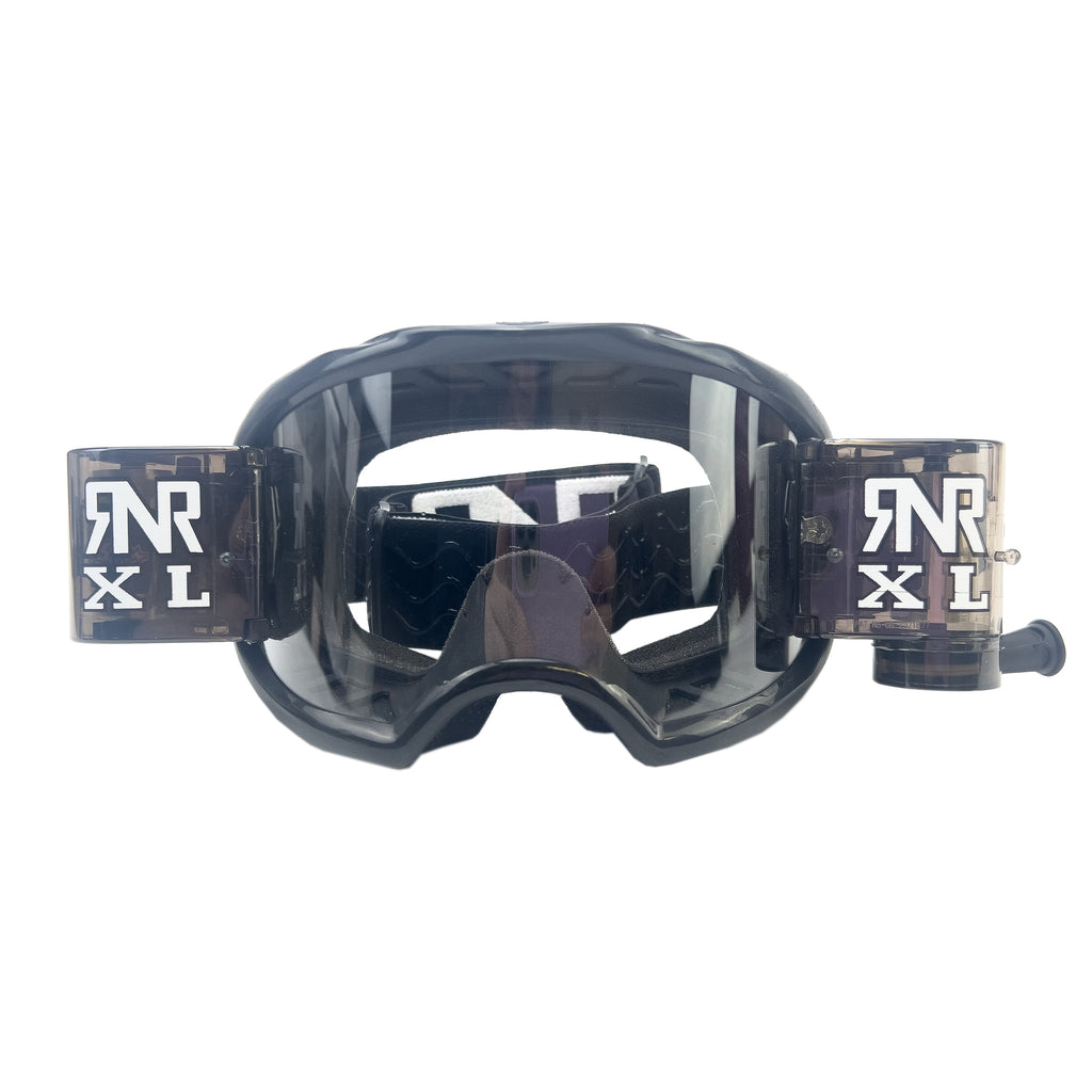 RNR COLOSSUS BLACK XL ROLL & TEAR OFF, BLACK GOGGLE, 36MM ROLL OFF, GX23XL, ROLL & TEAR OFF