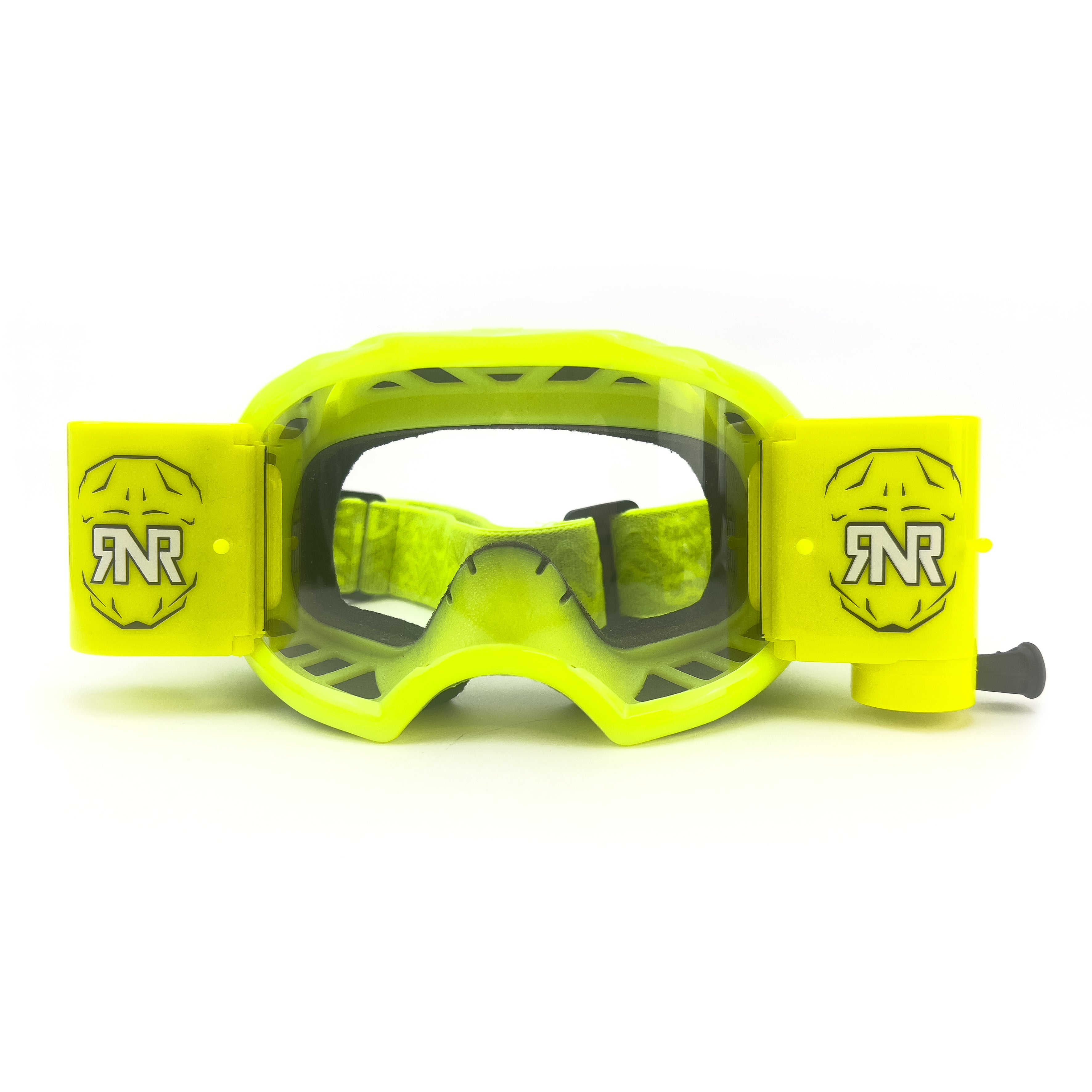 RNR COLOSSUS NEON YELLOW WVS 48mm, NEON YELLOW GOGGLE, WIDE VISION SYSTEM, GXX68, ROLL & TEAR OFF
