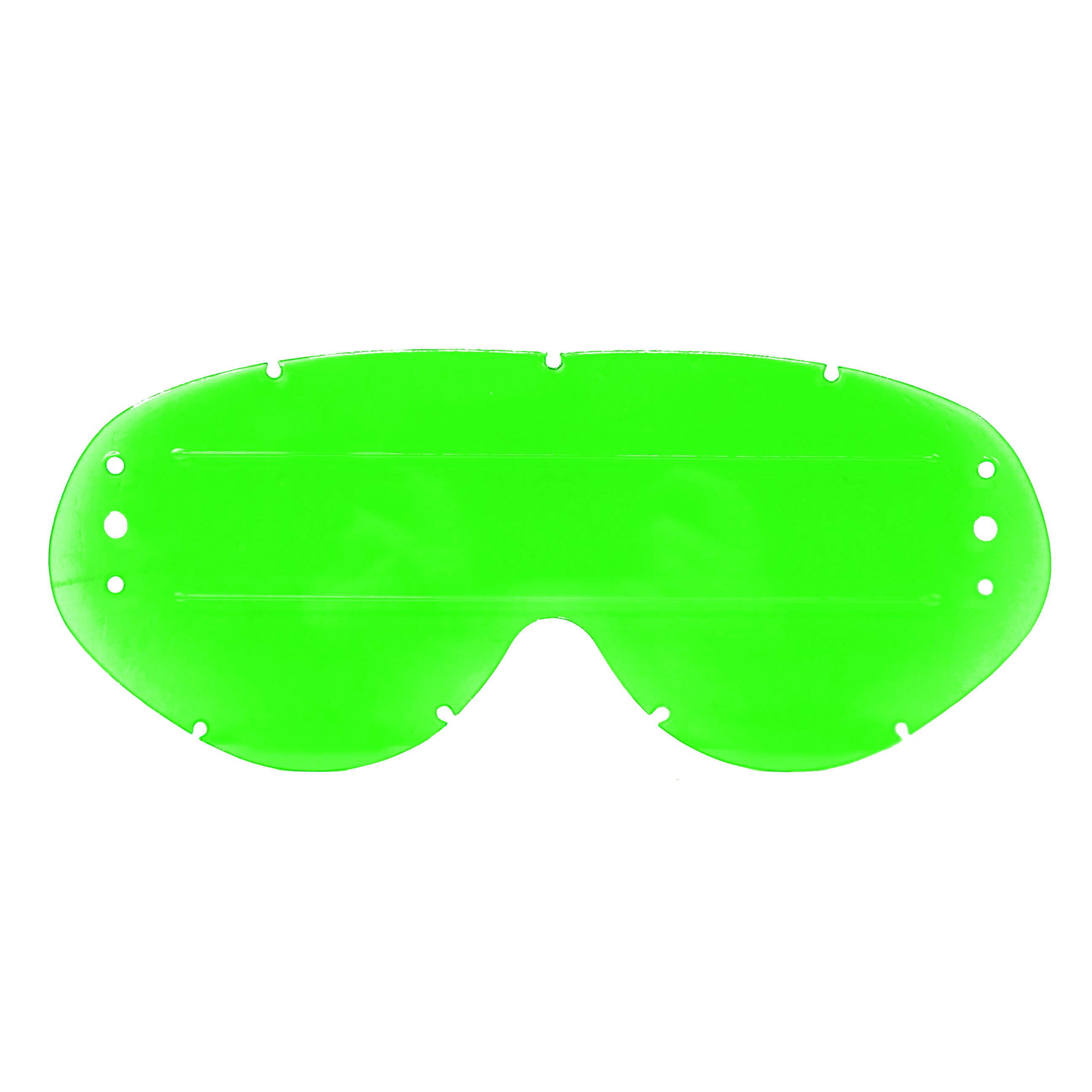 HYBRID ROLL OFF LENS GREEN RAISED STRIP, ANTI FOG, ANTI SCRATCH, LGR201R