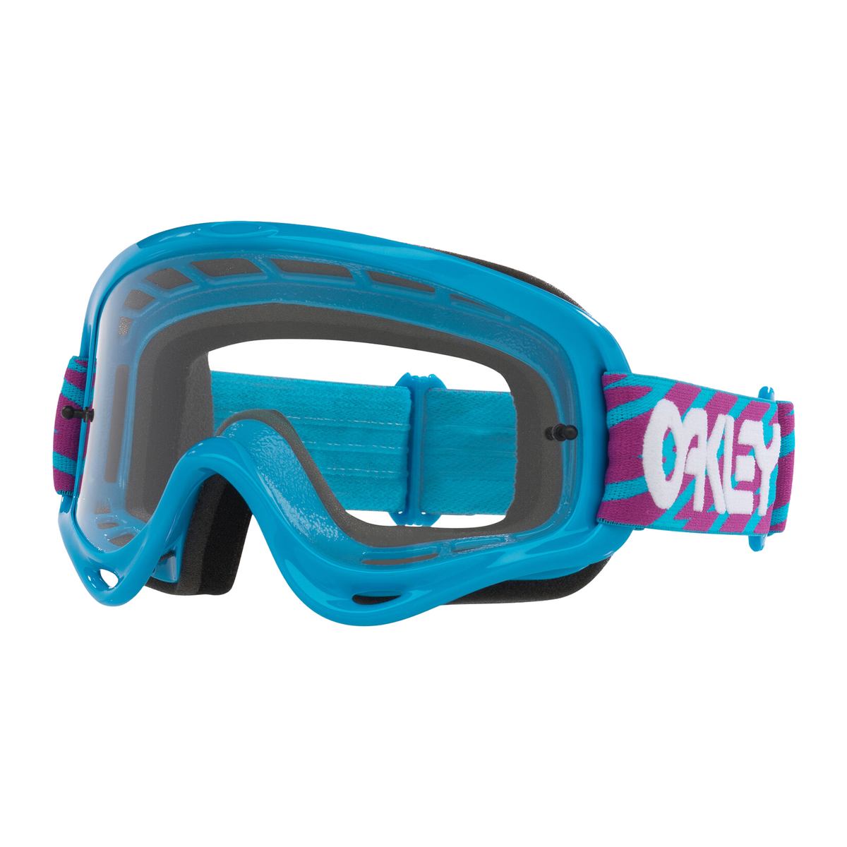 OAKLEY O FRAME MX GOGGLE OO7029-A1 BLUE BOLTS CLEAR LENS