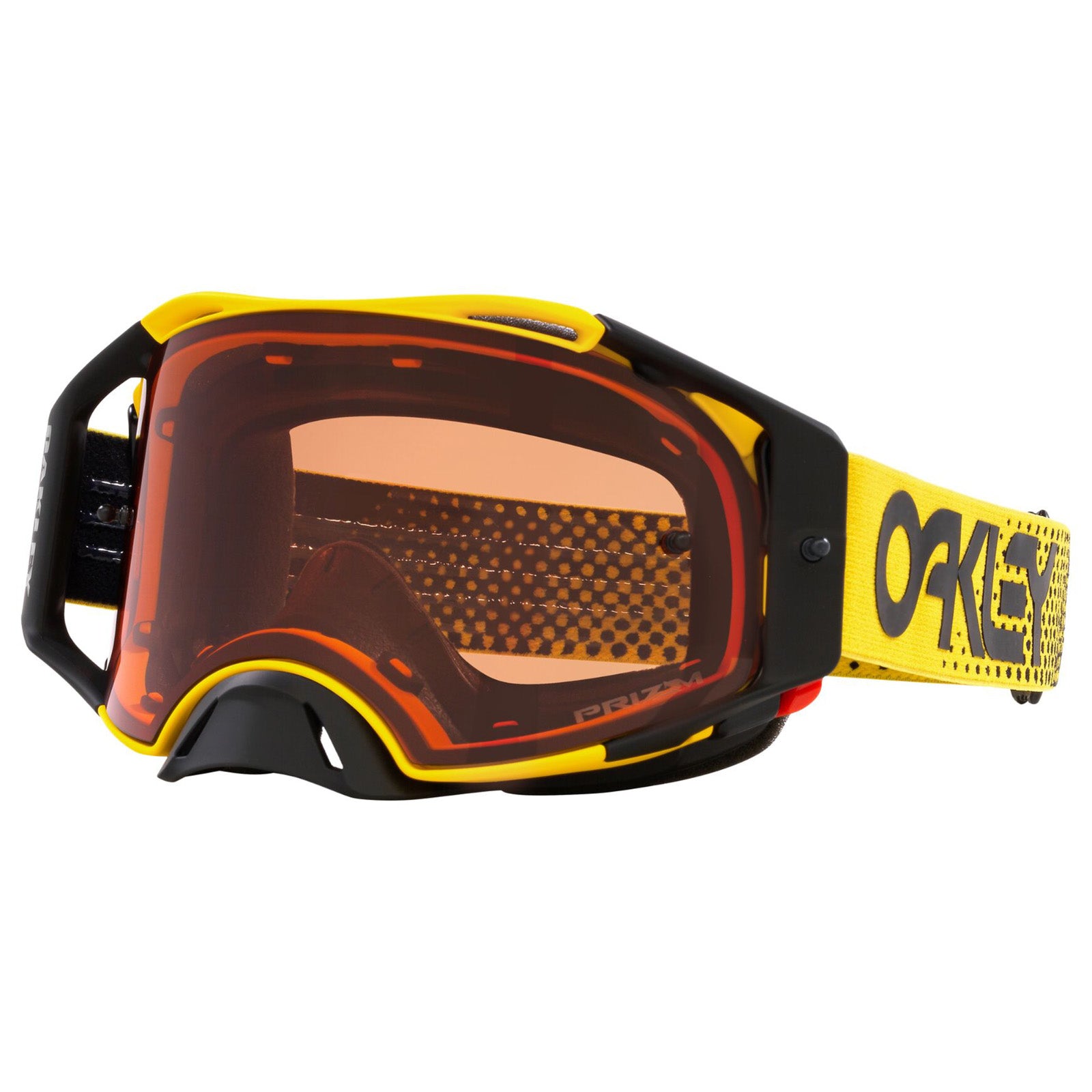 OAKLEY AIRBRAKE MX MOTO YELLOW YELLOW/BRONZE, PRIZM MX BRONZE LENS