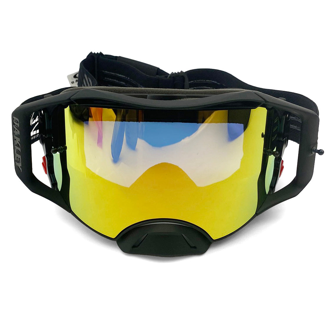 OAKLEY AIRBRAKE MX HERLINGS SIGNATURE BLACK/GOLD, 24K IRIDIUM LENS