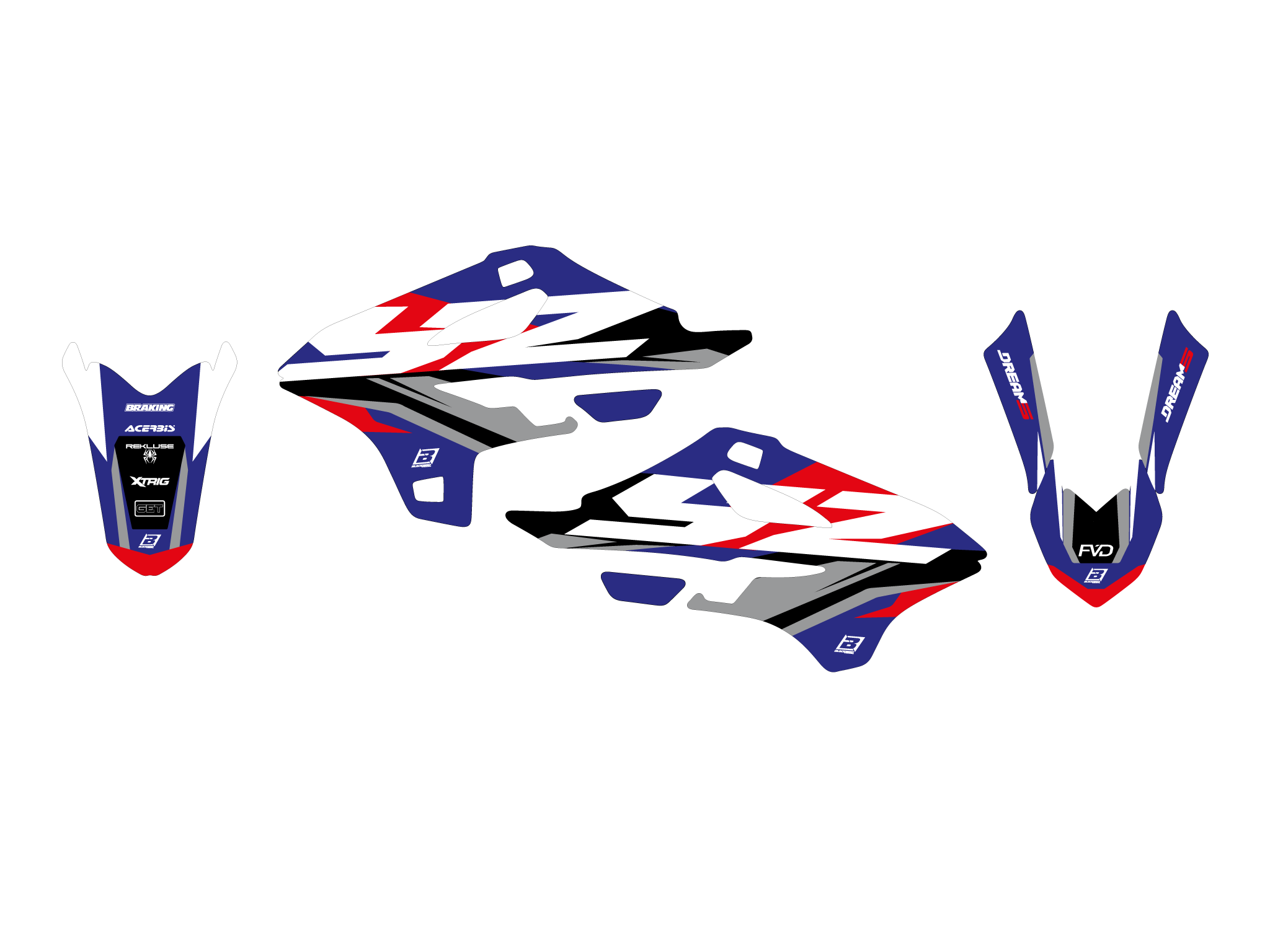 YAMAHA YZ 85 22-25 DREAM 5 GRAPHICS, BLACKBIRD 2251AB