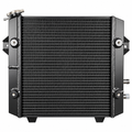 BLACK ALUMINUM UNIVERSAL RADIATOR 19mm FITTINGS