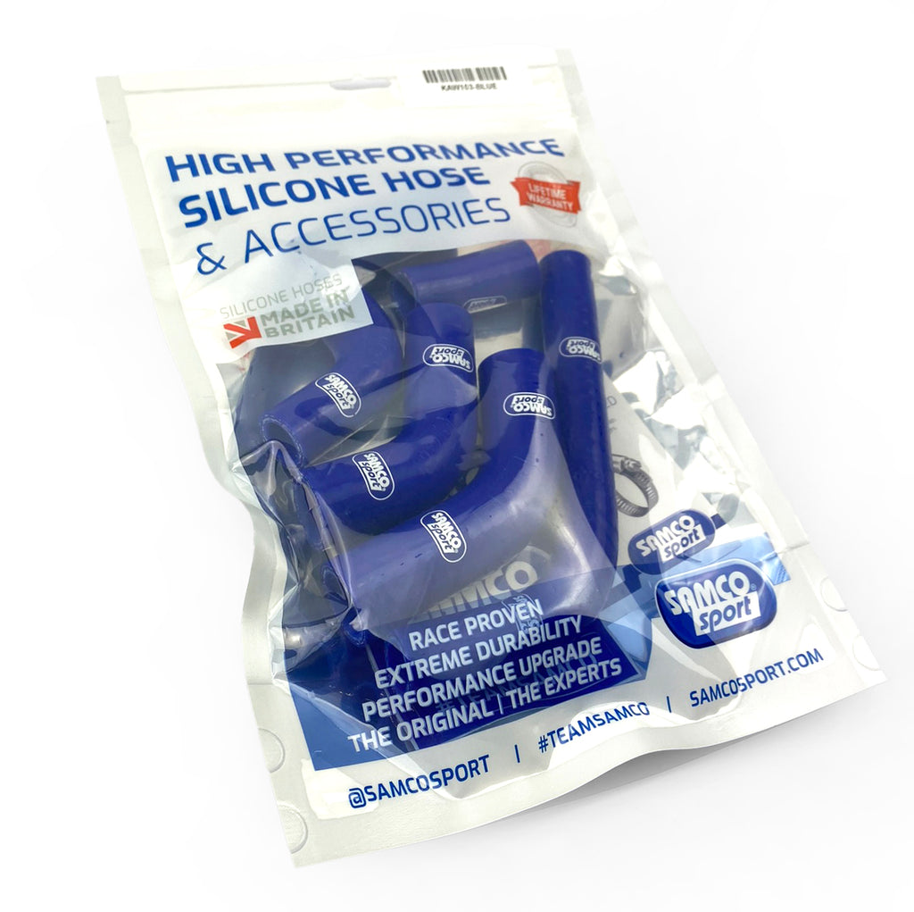COOLANT HOSE 6 PIECE KIT BLUE 24-26 KAWASAKI 450 KX F OEM DESIGN SAMCO SPORT KAW-103-BU
