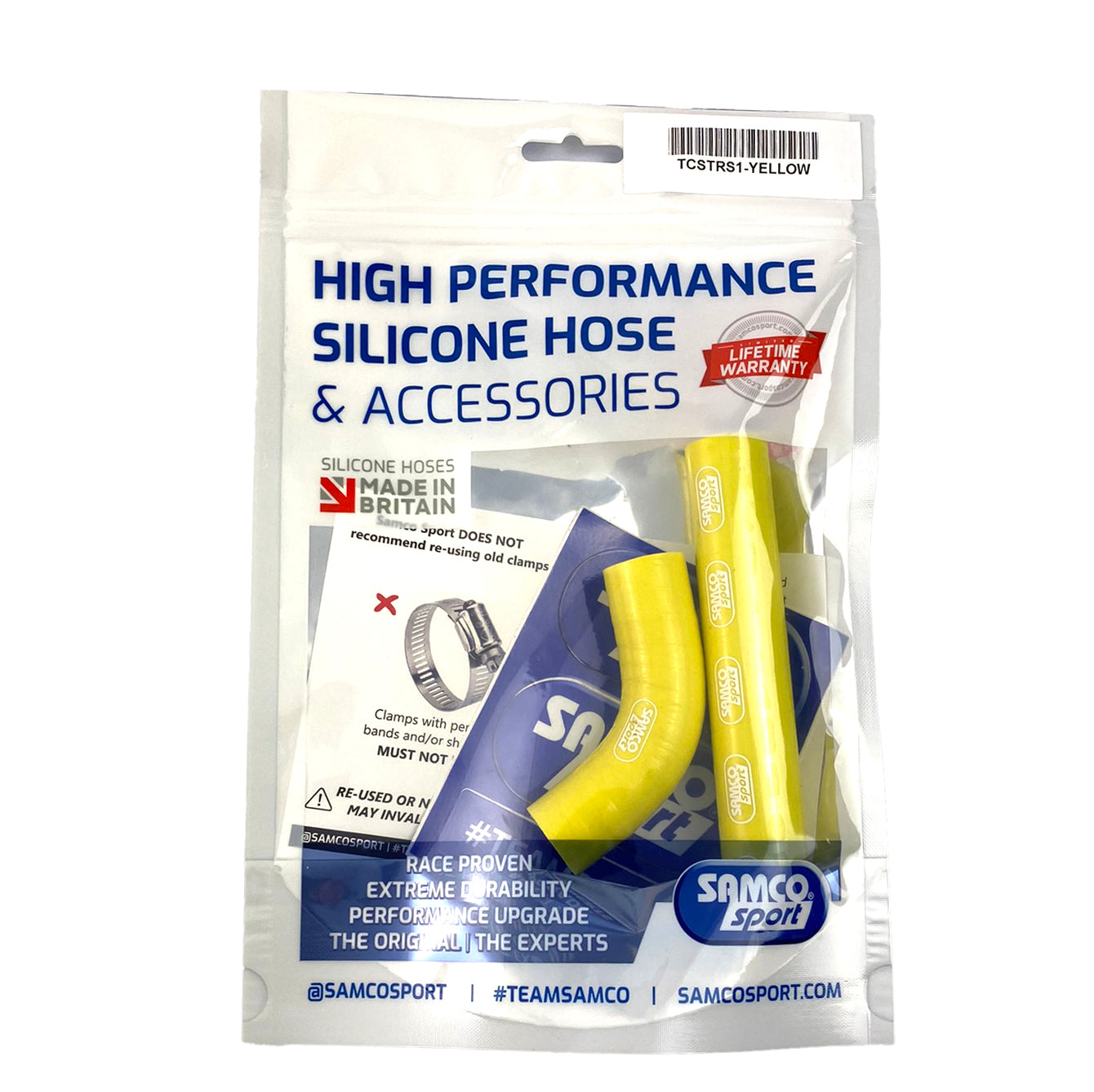 COOLANT HOSE 2 PIECE KIT YELLOW 16-25 TRS 125 250 280 300 ONE RAGA SAMCO SPORT TRS-1-YE