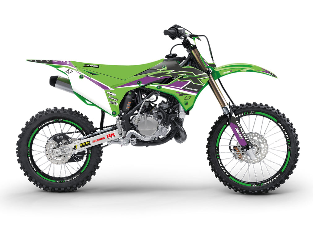 22-26 KX 85 KAWASAKI DREAM 5 GRAPHICS, BLACKBIRD 2426AB