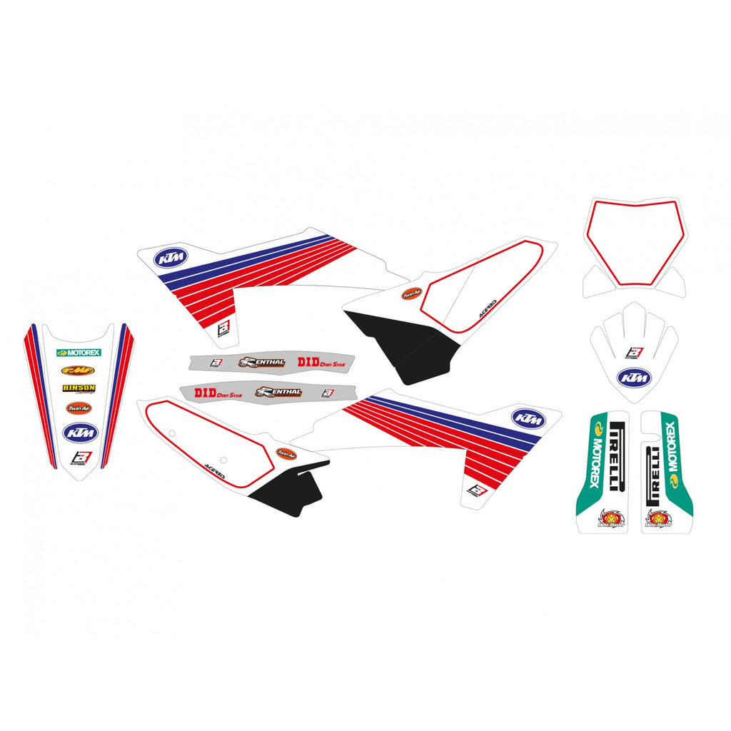25-26 KTM SX/SXF RETRO RED/BLUE BLACKBIRD DECAL KIT, 2552AA/01