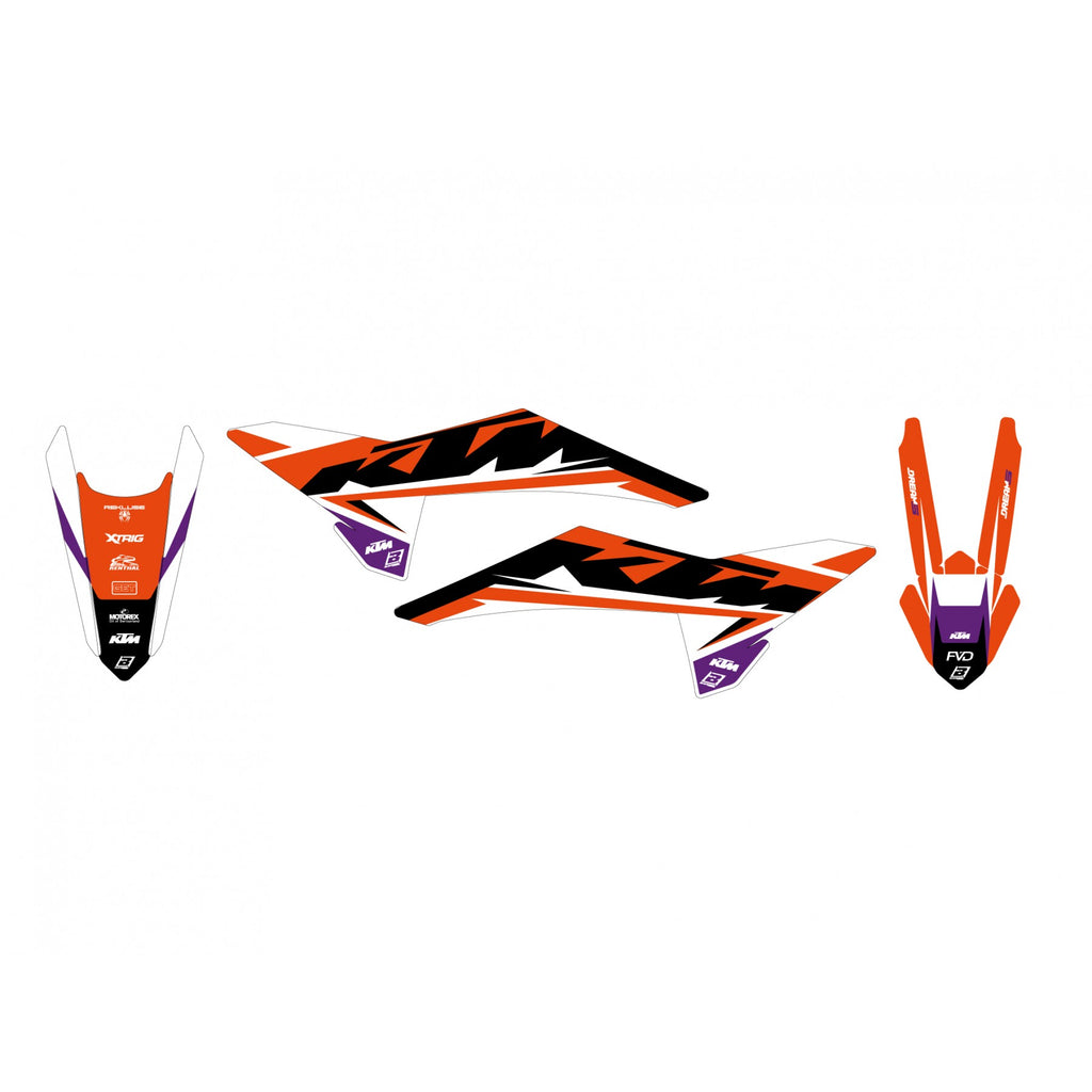 25-26 KTM SX/SXF DREAM 5 BLACKBIRD DECAL KIT, 2552AB