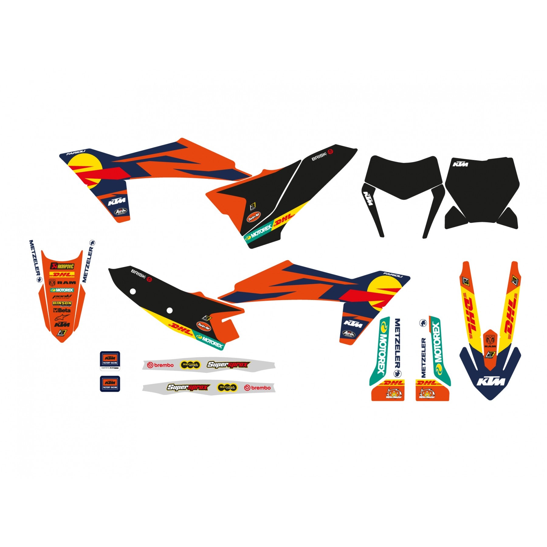 25-26 KTM SX/SXF FACTORY BLACKBIRD DECAL KIT, 2552R22