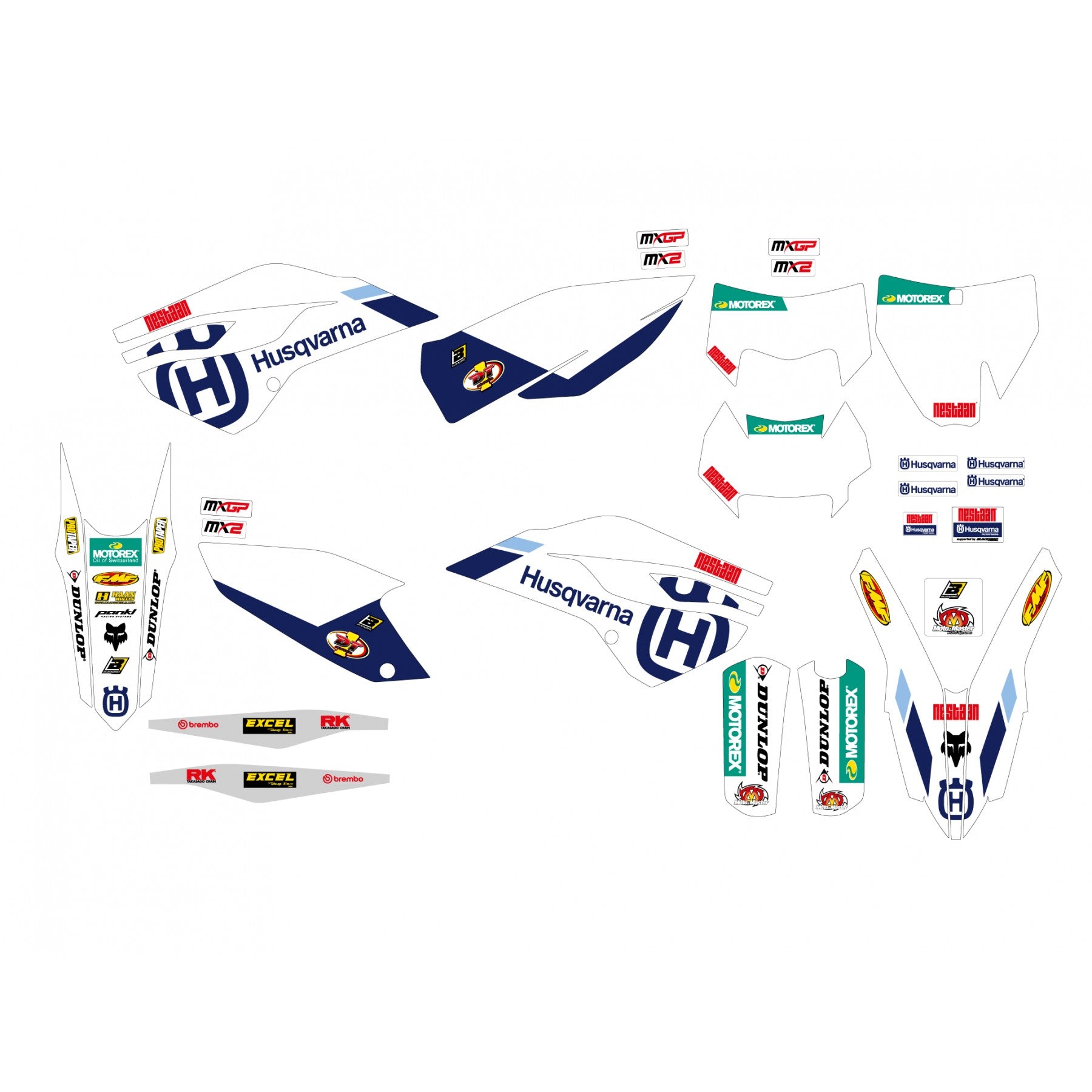 HUSQVARNA FC/TC 14-15 TE/FE 14-16 FACTORY, BLACKBIRD DECAL KIT, 2611R9