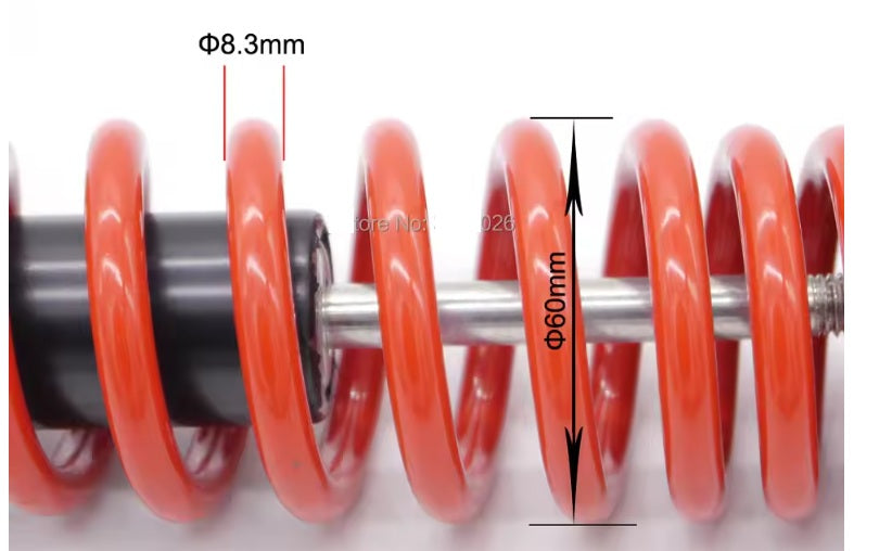 SHOCK ABSORBERS 305mm EYE/EYE 10mm BLACK / RED SPRING