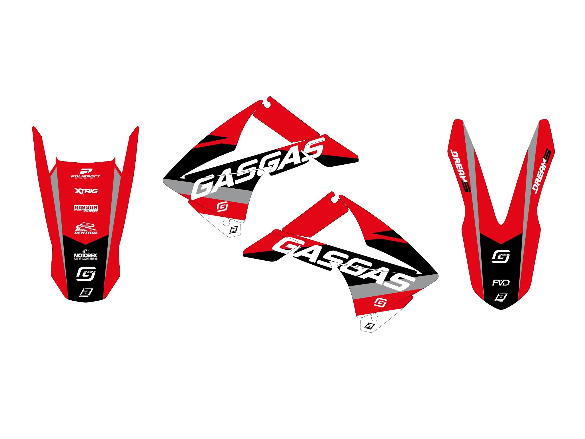 10-11 EC 10-13 ECF GASGAS DREAM 5 GRAPHICS, BLACKBIRD 2904AB