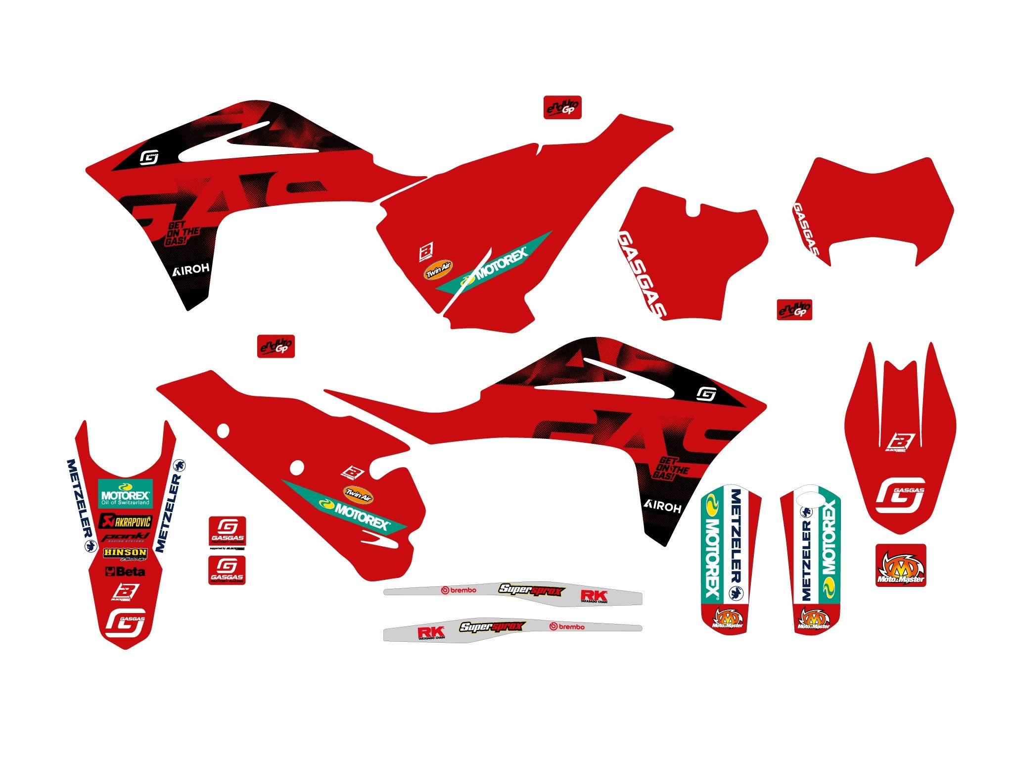 21-23 MC/EC GAS GAS FACTORY DECALS, BLACKBIRD 2908R4
