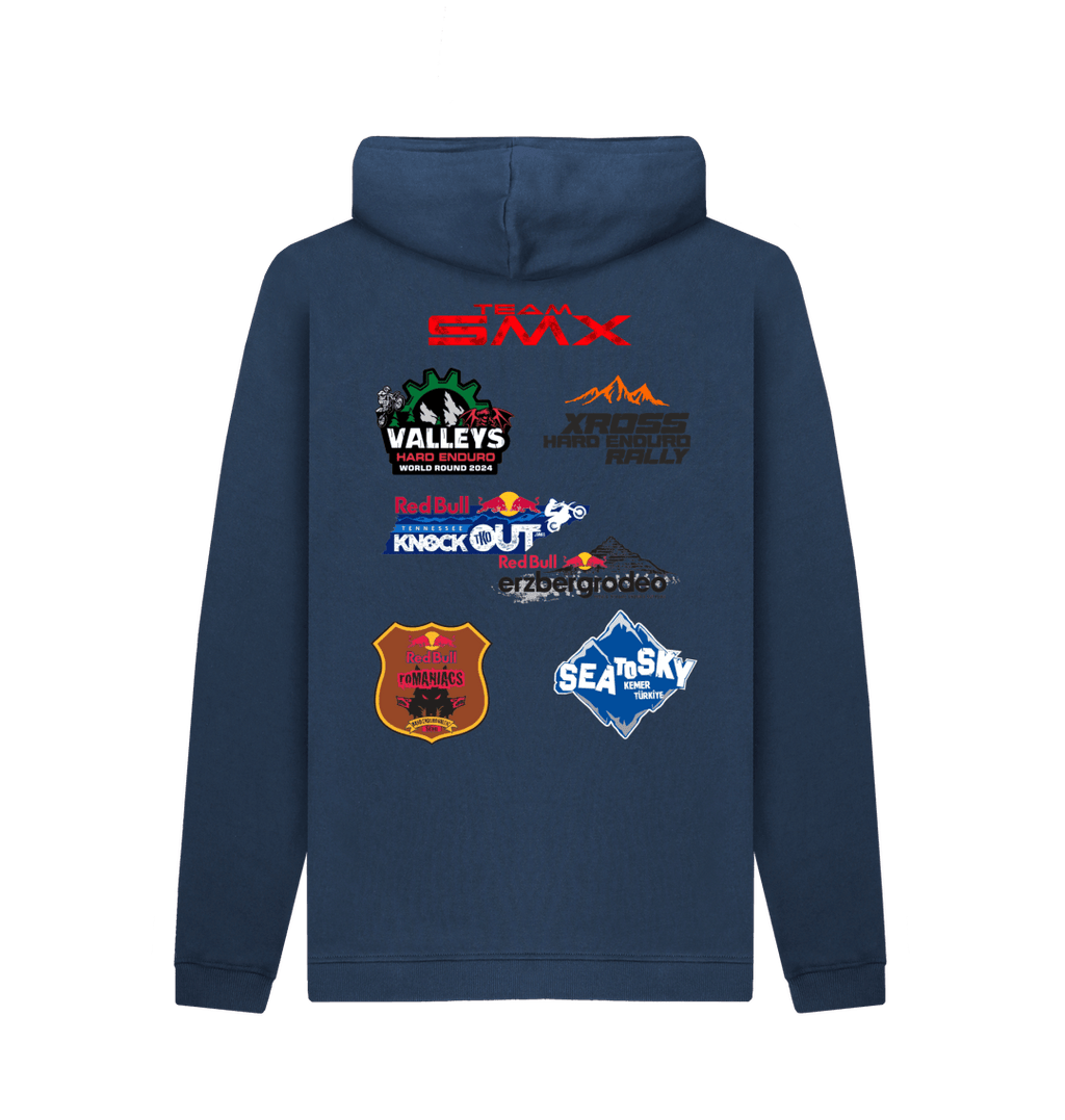 Navy Printed Hoody Back