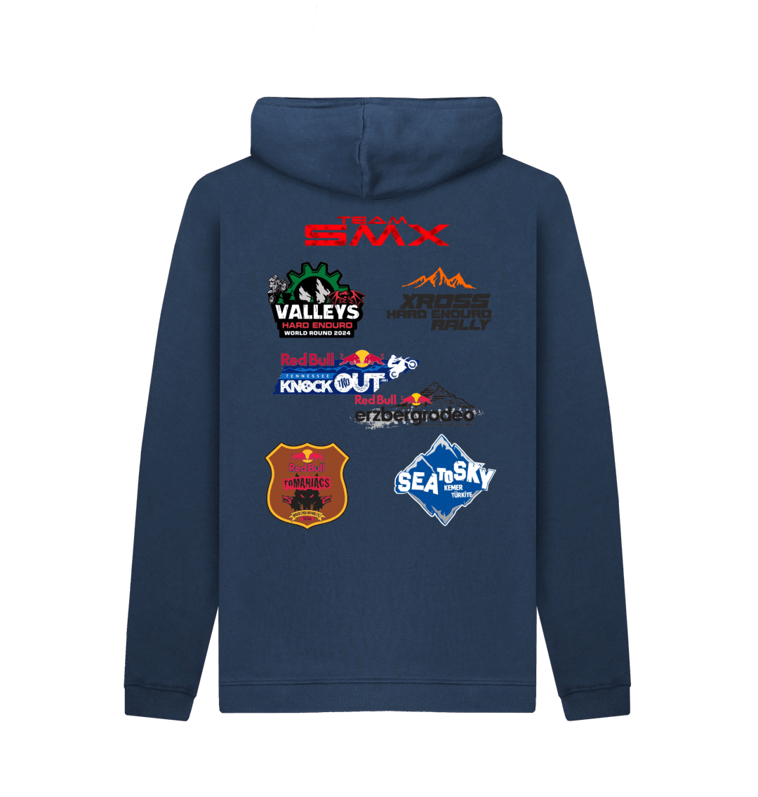 Navy Printed Hoody Back