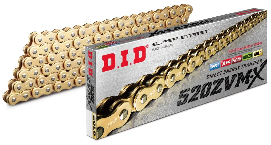 DID 520ZVM-X GOLD CHAIN 100L ZJ, DID520ZVMXGG100, 3012440, ROAD, MC