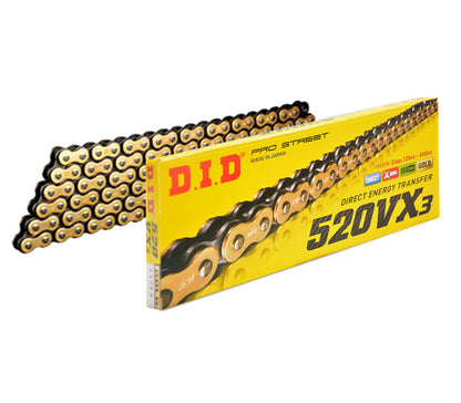 DID 520VX3 G&B 118 LINKS Gold&Black X-Ring Chain