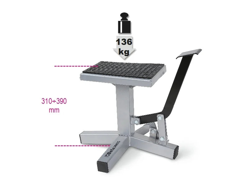 Pedal Stand for Cross/Enduro Motorcycles 310-390mm Height 260x170mm Support 136kg Capacity - Beta Tools 3047C
