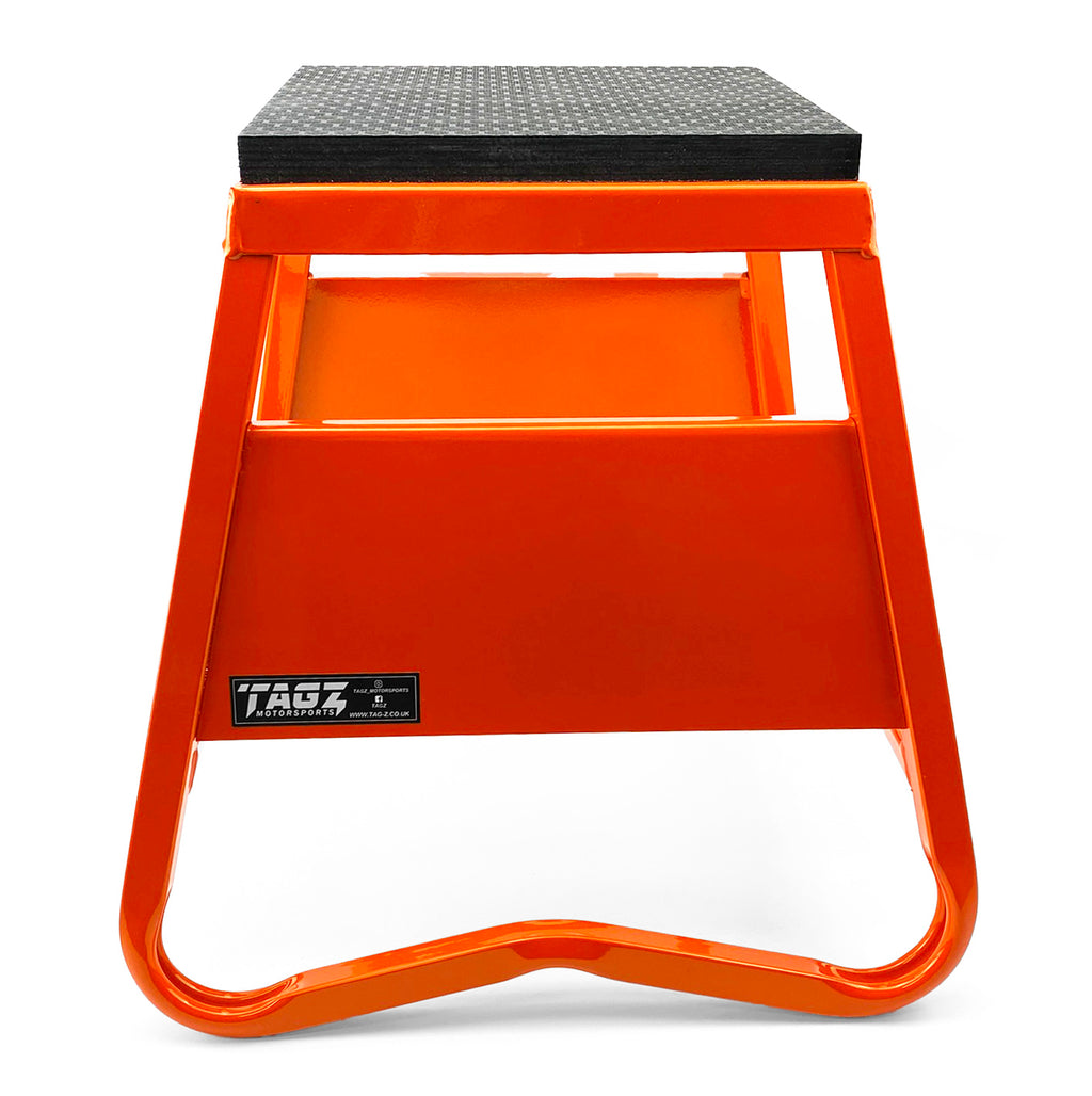 HEAVY DUTY STEEL BOX STAND MX, MEDIUM / 380mm HIGH MX STAND, ORANGE