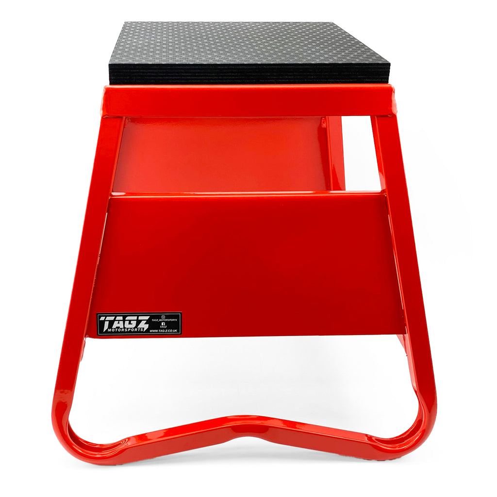 HEAVY DUTY STEEL BOX STAND MX, MEDIUM / 380mm HIGH MX STAND, RED