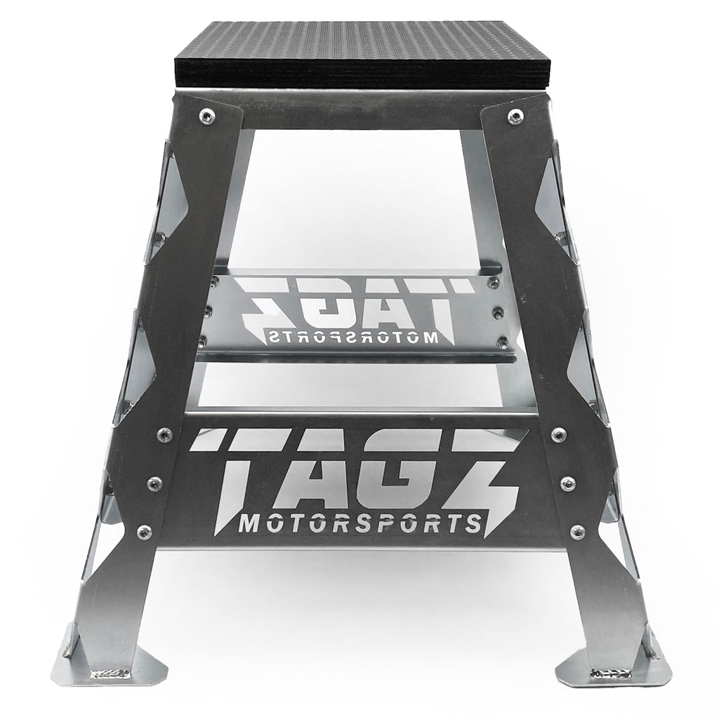 TAGZ FACTORY MX STAND BUILT, LIMITED EDITION BRIGHT ZINC PLATE, BOX STAND MOTORBIKE STAND