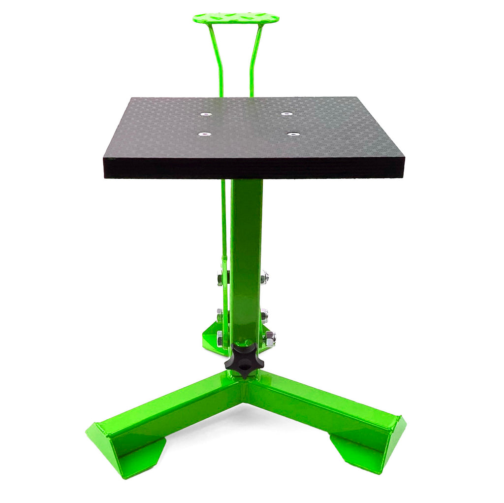 ELITE TRIPOD POP UP STAND, BIG FEET / GLOSS GREEN / TAG-Z, MX STAND PIT PADDOCK ENDURO