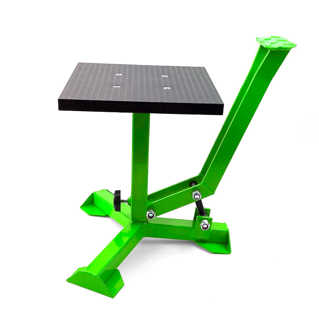 ELITE TRIPOD POP UP STAND, BIG FEET / GLOSS GREEN / TAG-Z, MX STAND PIT PADDOCK ENDURO