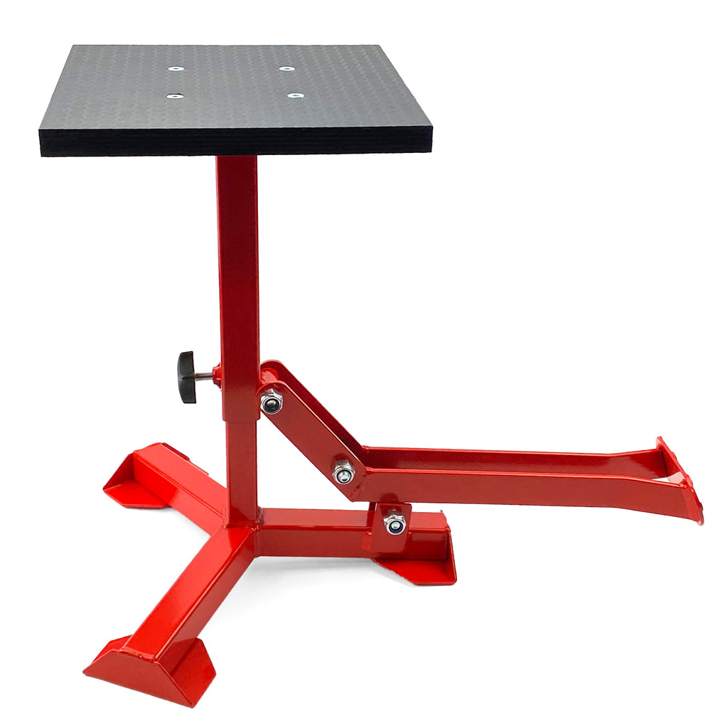 ELITE TRIPOD POP UP STAND, BIG FEET / GLOSS RED / TAG-Z, MX STAND PIT PADDOCK ENDURO