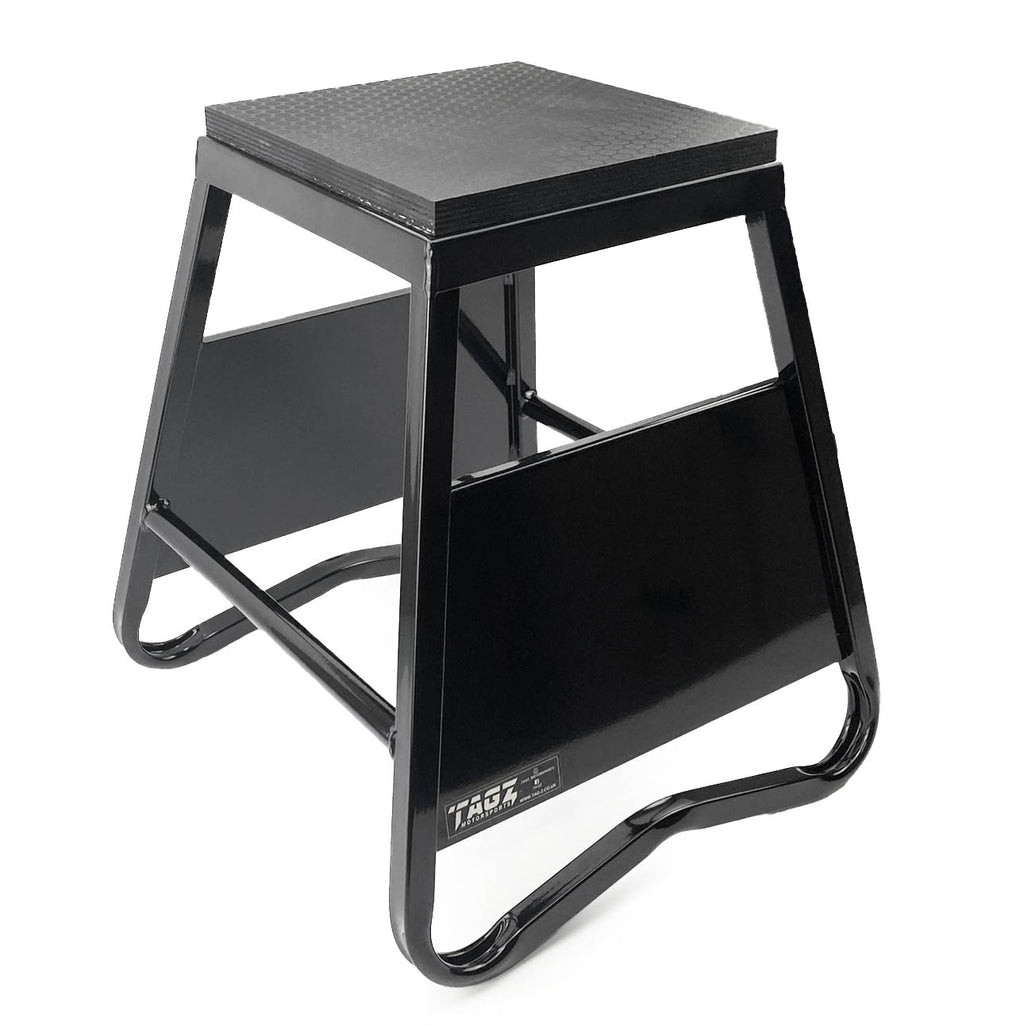 HEAVY DUTY STEEL BOX STAND MX, LARGE / 430mm HIGH MX STAND, THIS STAND DOESN'T COME WITH THE MOTO STICKER NOW