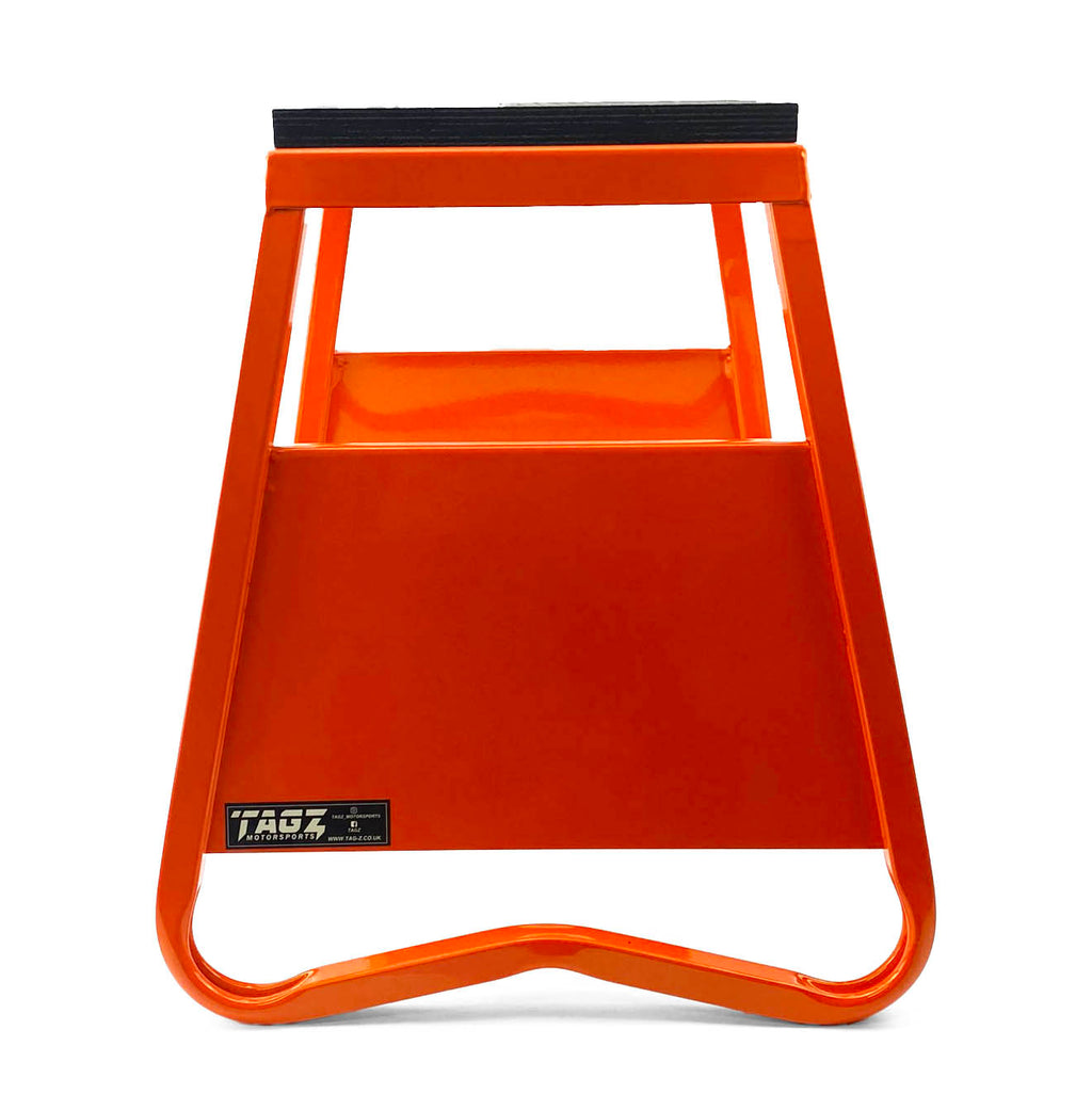 HEAVY DUTY STEEL BOX STAND MX, LARGE / 430mm HIGH MX STAND, THIS STAND DOESN'T COME WITH THE MOTO STICKER NOW
