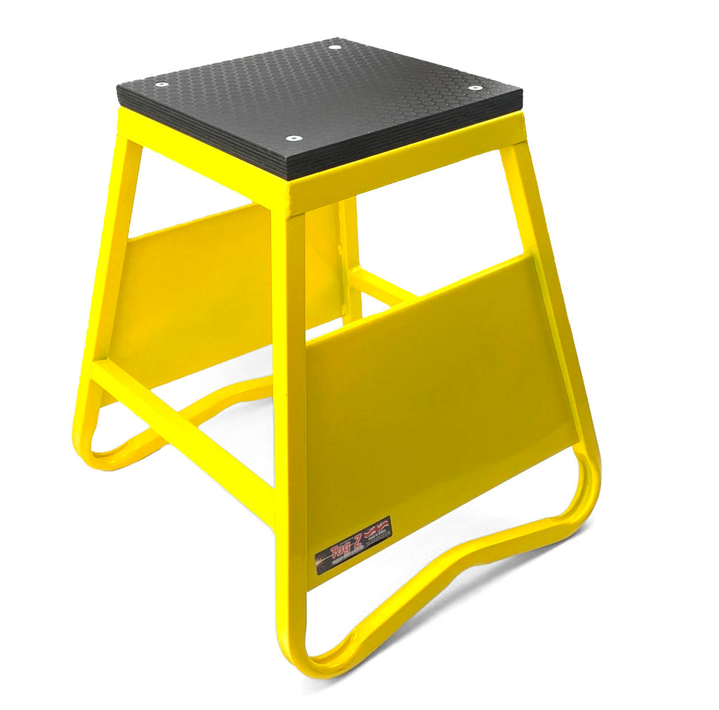 HEAVY DUTY STEEL BOX STAND MX, LARGE / 430mm HIGH MX STAND, THIS STAND DOESN'T COME WITH THE MOTO STICKER NOW