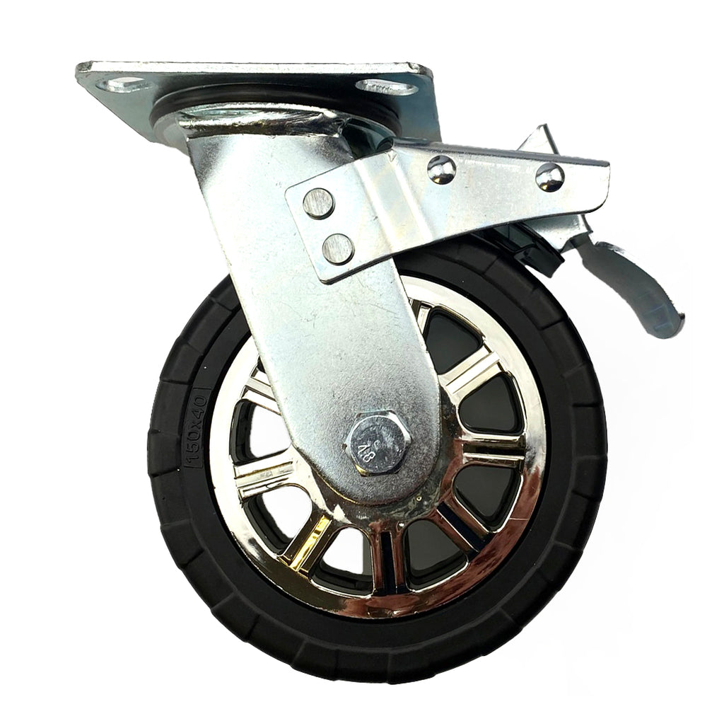 CASTOR WHEEL HEAVY DUTY 6 ROTATION WITH BRAKE - EACH