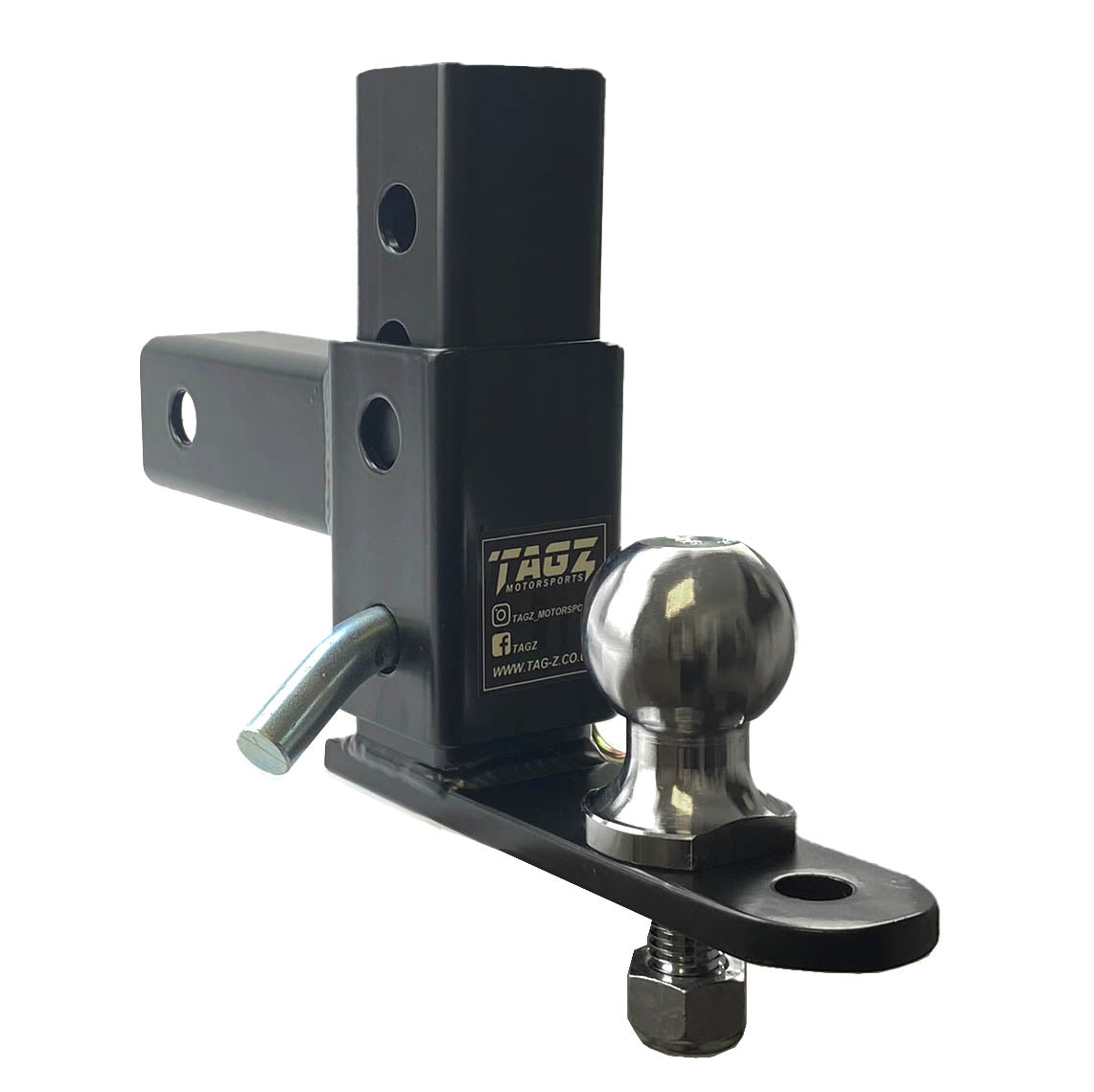 MOUNT ADJ. 6DROP 2 HOLE, FITTED WITH A 50mm BALL, ATV UTV QUAD HITCH MOUNT