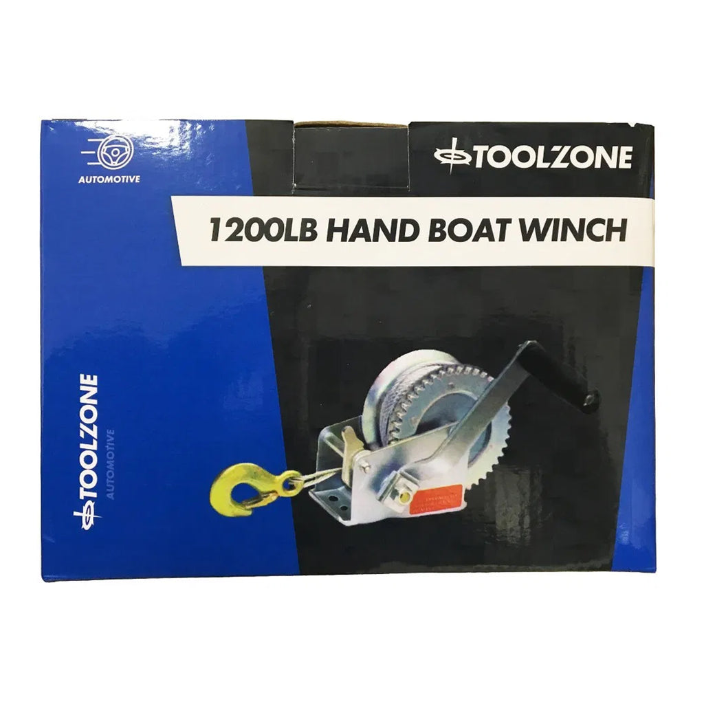 BOAT WINCH 1200lb 20m ROPE 5mm DIAMETER - TOOLZONE KDPTD023