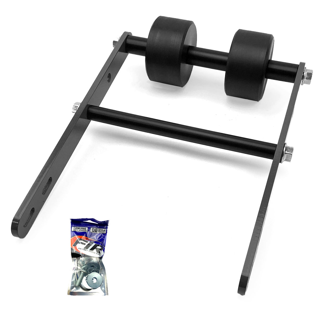 WHEELIE BAR 2 ROLLER TAG-Z GREY, ATV QUAD WHEELIE SAVER / CATCH, 3.4KG Size 34x22x7cm