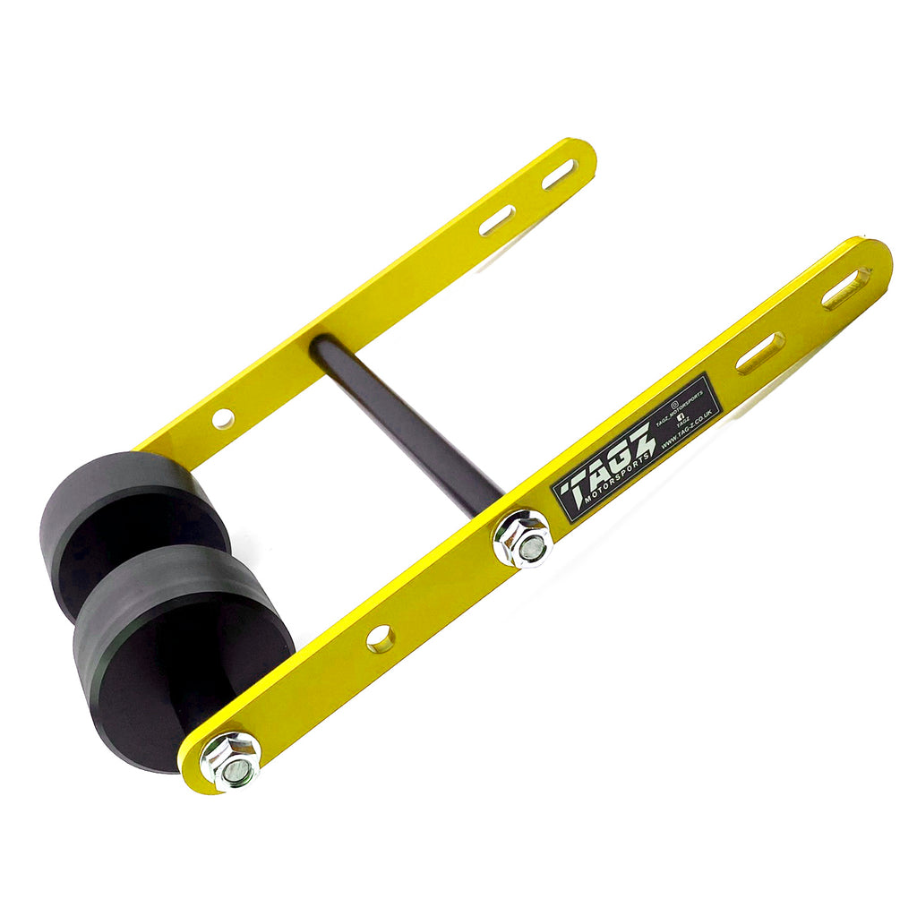 WHEELIE BAR 2 ROLLER TAG-Z YELLOW, ATV QUAD WHEELIE SAVER / CATCH, 3.4KG Size 34x22x7cm