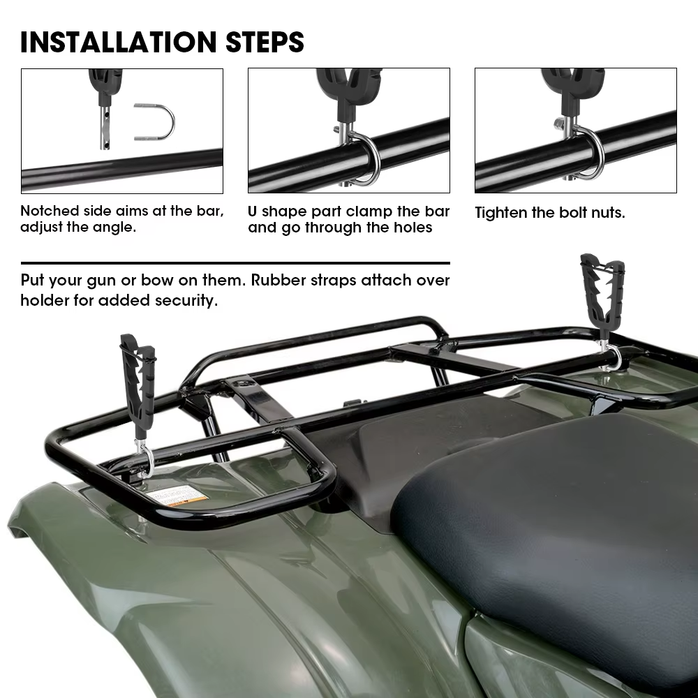 HANDLEBAR GUN TOOL RACK POLARIS CAN-AM CFMOTO HONDA YAMAHA SUZUKI KAWASAKI ATV UTV KEMITOUR FTVGR001