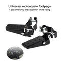 FOLDABLE FOOTPEG PAIR UNIVERSAL MOTORCYCLE ATV BICYCLE ADJUSTABLE CLAMP STEEL BLACK