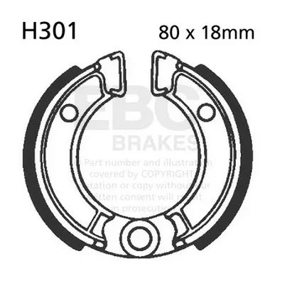 BRAKE SHOES EBC 2008-2017 SUZUKI DR-Z 70 S301 H301