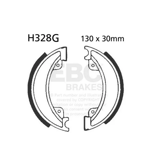 BRAKE SHOES GROOVED EBC H328G