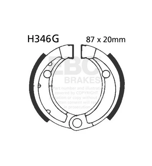 BRAKE SHOES HONDA QUADZILLA YAMAHA EBC H346G