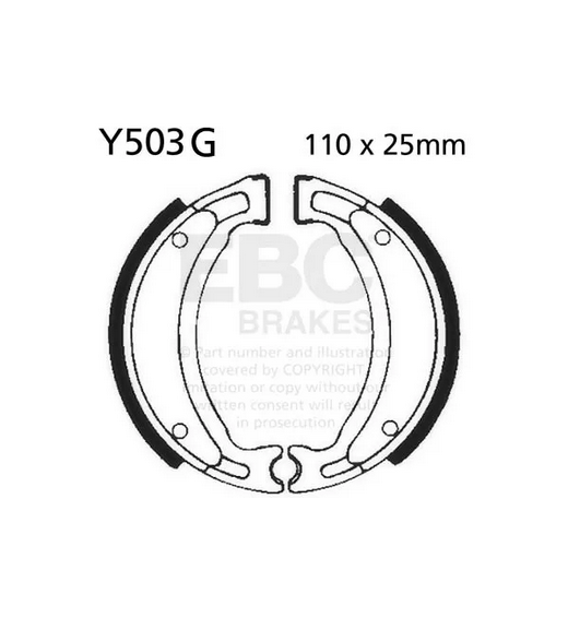 BRAKE SHOES GROOVED YAMAHA EBC G503 Y503G
