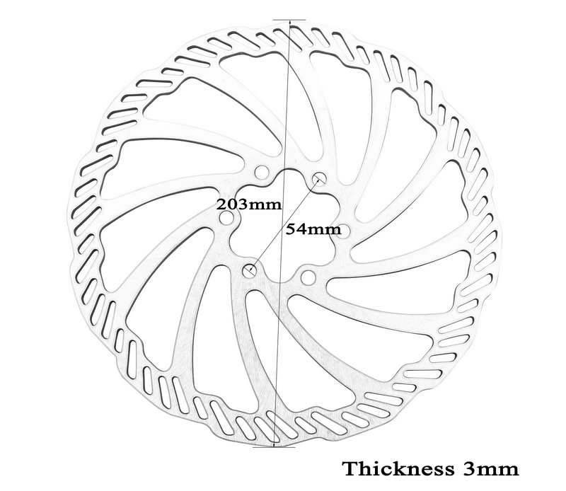 REAR BRAKE DISC 203mm × 54mm × 3mm SURRON LIGHT BEE S X SEGWAY X160 X260