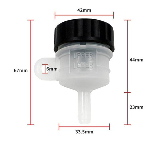 REAR BRAKE FLUID ROUND RESERVOIR WITH BOTTOM OUTLET