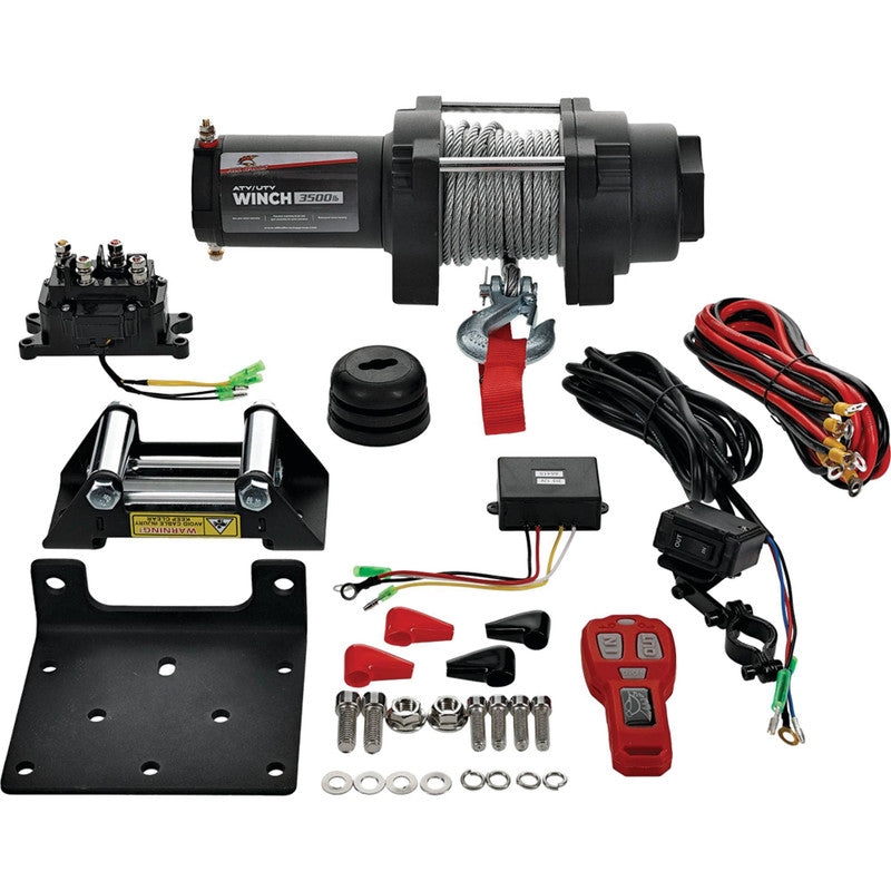 12V WINCH 3500LB/1550KG, ATV/UTV, STEEL CABLE, 4 BOLT, ARROWHEAD 431-01023