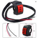 HANDLEBAR LED HEADLIGHT SWITCH ON/ON/OFF 22mm 7/8 IN 3-LINE 12V DC 10A 52cm CABLE